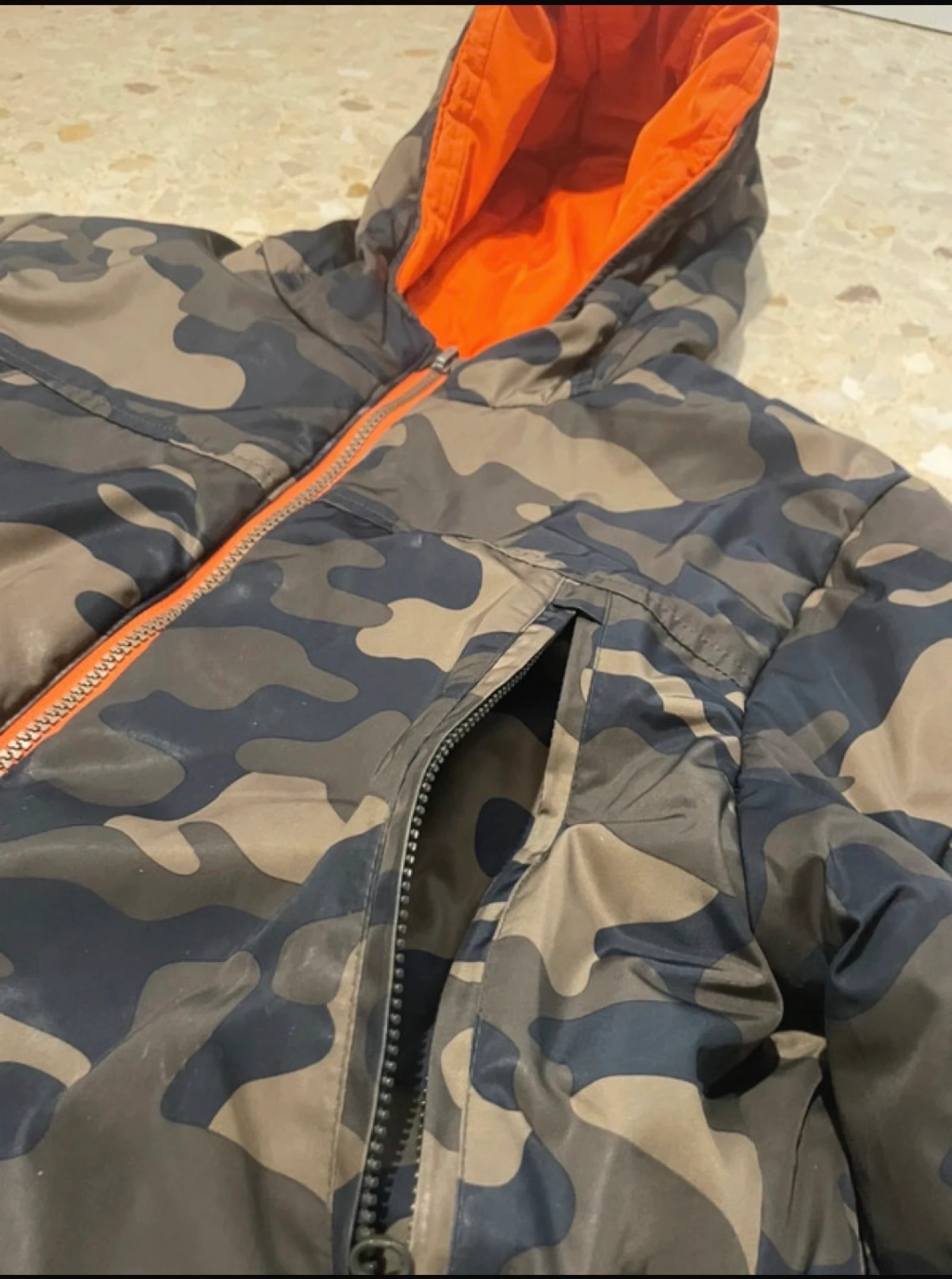 Chaqueta Bóboli reversible niño 10 años naranja/camuflaje – photo 3